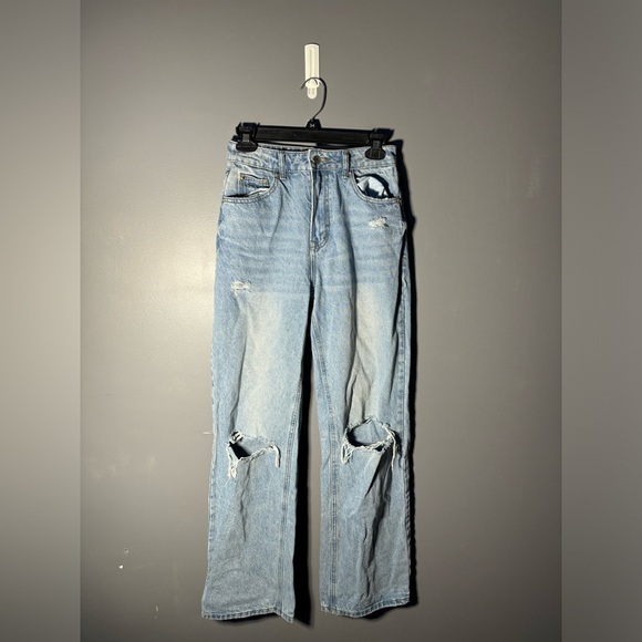 Edikted Denim - Edikted Wide Leg Mid Rise Ripped Jeans Size Small